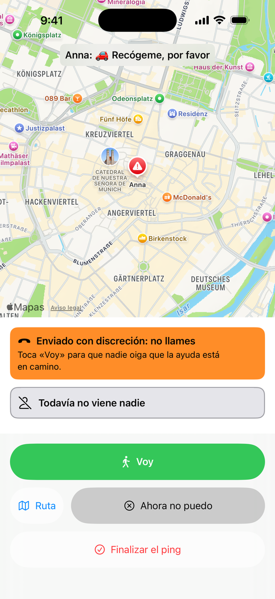 Un ping enviado con discreción – la familia lo ve sin que nadie oiga nada
